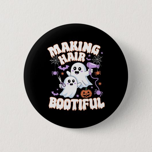 Het maken van haar bootiful Halloween Spooky Ghost Ronde Button 5,7 Cm (Voorkant)