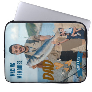 Het maken van herinneringen Aangepaste foto Visser Laptop Sleeve