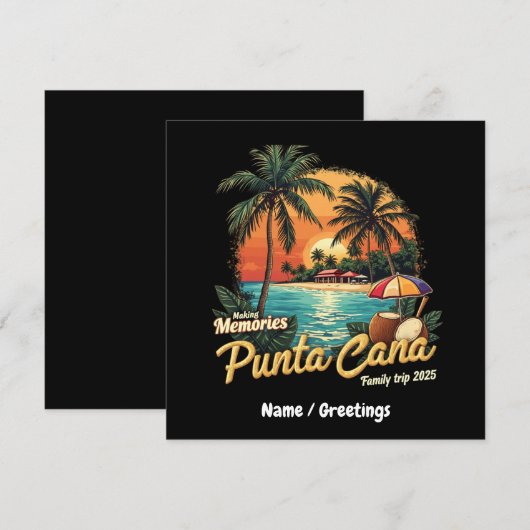 Het maken van herinneringen Punta Cana Family Trip Kaart (Voorkant / Achterkant)