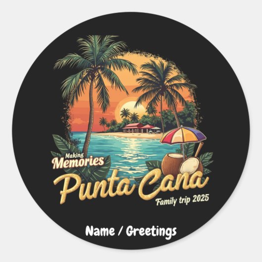 Het maken van herinneringen Punta Cana Family Trip Ronde Sticker (Voorkant)