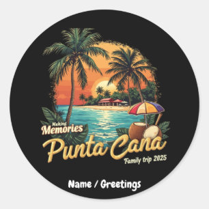 Het maken van herinneringen Punta Cana Family Trip Ronde Sticker