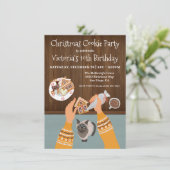 Het maken van het bakken kerstkoekjes partijuitnod kaart (Staand voorkant)