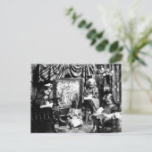 Het maken van hun lijsten voor Santa -  Stereoview Feestdagenkaart (Staand voorkant)