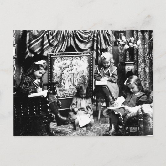 Het maken van hun lijsten voor Santa -  Stereoview Feestdagenkaart (Voorkant)