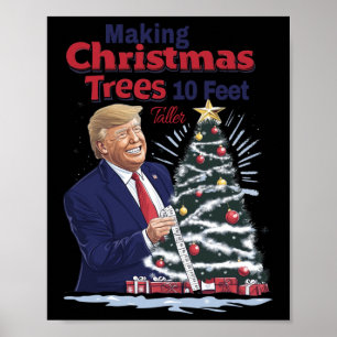 Het maken van kerstbomen 10 voet groter poster