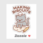 HET MAKEN VAN KOEKJES Funny Cat Sticker (Vel)