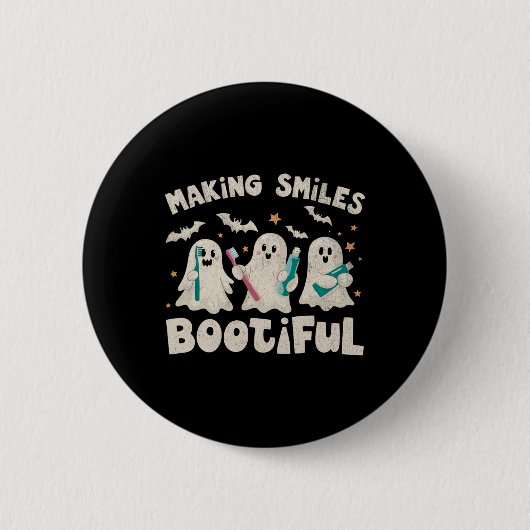 Het maken van Lachen Bootiful Halloween Funny Ghos Ronde Button 5,7 Cm (Voorkant)