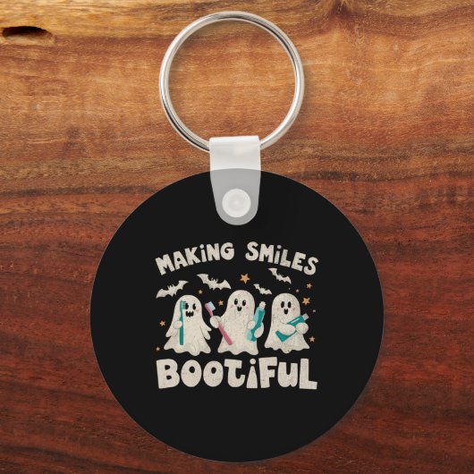 Het maken van Lachen Bootiful Halloween Funny Ghos Sleutelhanger (Voorkant)