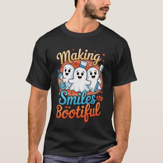 Het maken van Lachen Bootiful Halloween Funny Ghos T-shirt (Voorkant)