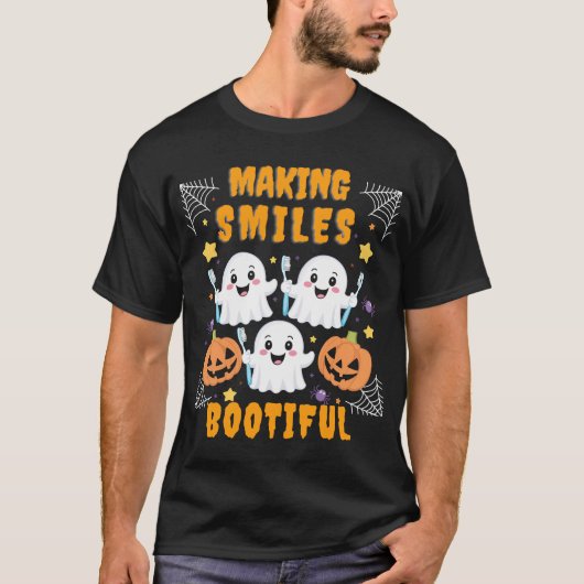Het maken van Lachen Bootiful Halloween Funny Ghos T-shirt (Voorkant)