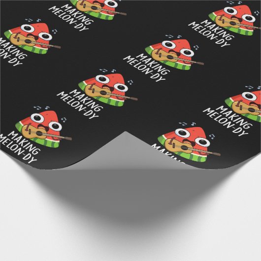 Het maken van Melon-dy Funny Melon Pun Dark BG Cadeaupapier (Hoek)