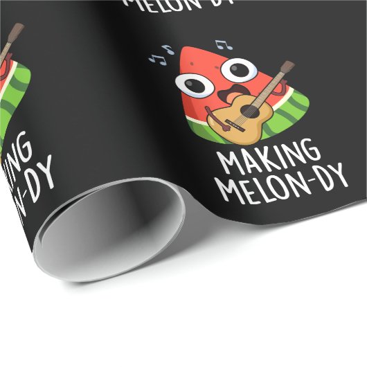Het maken van Melon-dy Funny Melon Pun Dark BG Cadeaupapier (Rol Hoek)