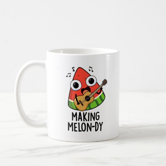 Het maken van Melon-dy Funny Melon Pun Koffiemok (Links)