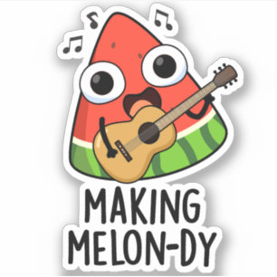 Het maken van Melon-dy Funny Melon Pun Sticker