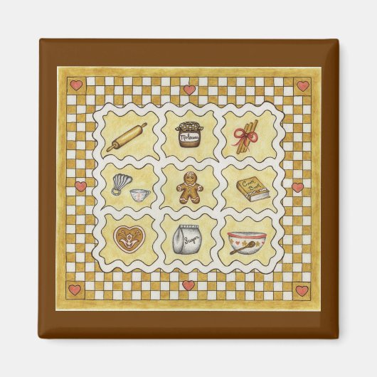 Het maken van peperkoek Kerstmis Keuken Magnet (Voorkant)