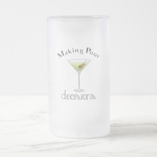 Het maken van Pour Beslissingen met Martini Glass Matglas Bierpul