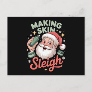 Het maken van Skin Sleigh Kerstman Santa Make-up A Feestdagenkaart