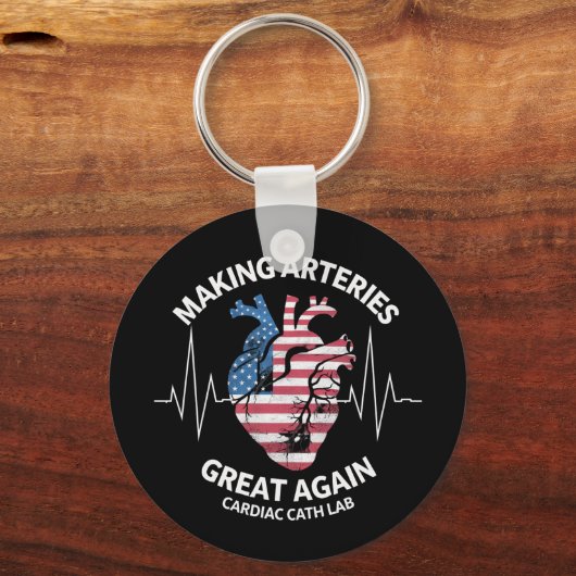 Het maken van slagaders weer geweldig cardiale cat sleutelhanger (Voorkant)