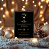 Het maken van Spirits Bright Black Gold Christmas  Folie Uitnodiging