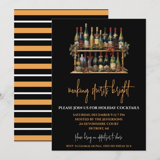 Het maken van Spirits Bright, Champagne Cocktail P Kaart (Voorkant / Achterkant)