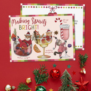 Het maken van Spirits Bright Christmas Cocktails C Feestdagenkaart