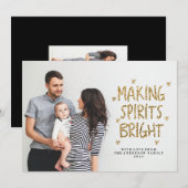 HET MAKEN VAN SPIRITS BRIGHT Christmas Holiday Kaa Feestdagenkaart (Voorkant / Achterkant)