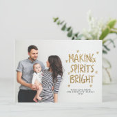 HET MAKEN VAN SPIRITS BRIGHT Christmas Holiday Kaa Feestdagenkaart (Staand voorkant)