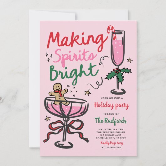 Het maken van Spirits Bright Christmas Holiday Par Kaart (Voorkant)
