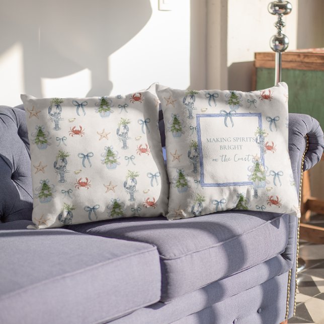 Het maken van Spirits Bright Coastal Christmas Kussen (Creator heeft geüpload)