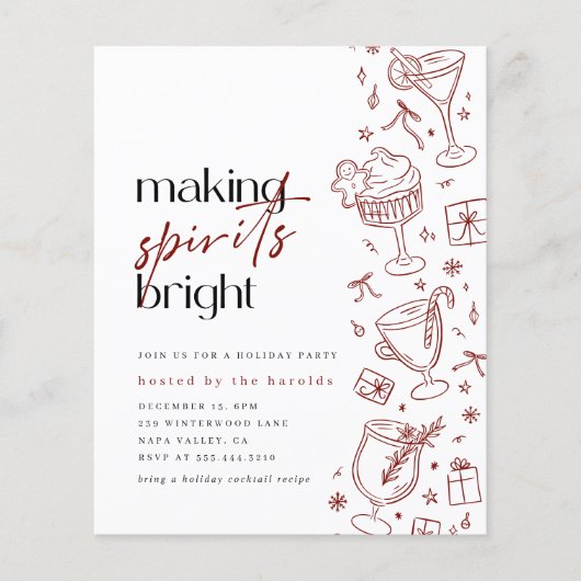 Het maken van Spirits Bright Doodle Budget Kerstmi (Voorkant)