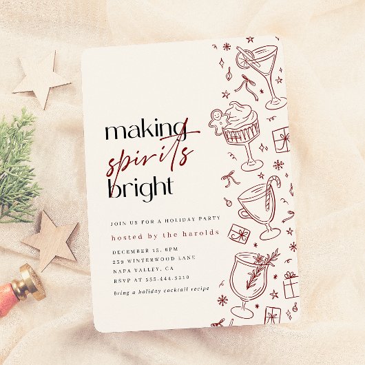 Het maken van Spirits Bright Doodle Christmas Part Kaart