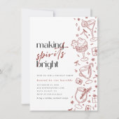 Het maken van Spirits Bright Doodle Christmas Part Kaart (Voorkant)