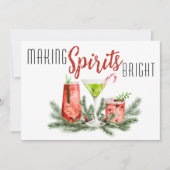 Het maken van Spirits Bright Feestelijke Cocktails Feestdagenkaart (Voorkant)