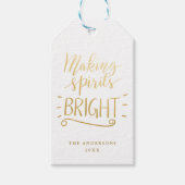 Het maken van Spirits Bright Gold Script Modern Cadeaulabel (Voorkant)
