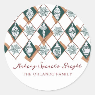 Het maken van Spirits Bright Green Holiday Baking Ronde Sticker