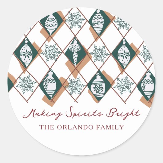 Het maken van Spirits Bright Green Holiday Baking Ronde Sticker (Voorkant)