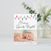 Het maken van Spirits Bright Holiday Baby Foto Briefkaart (Staand voorkant)
