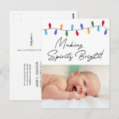 Het maken van Spirits Bright Holiday Baby Foto Briefkaart (Voorkant / Achterkant)