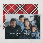 Het maken van Spirits Bright Holiday Christmas Kaa Kaart (Voorkant / Achterkant)