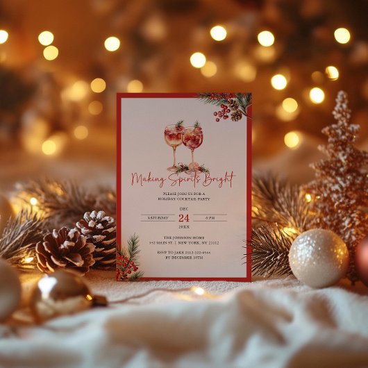 Het maken van Spirits Bright Holiday Cocktails Kaart