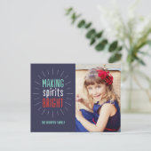 Het maken van Spirits Bright Holiday Photo Card Br Feestdagenkaart (Staand voorkant)