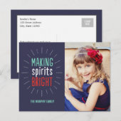 Het maken van Spirits Bright Holiday Photo Card Br Feestdagenkaart (Voorkant / Achterkant)