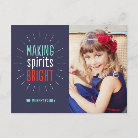 Het maken van Spirits Bright Holiday Photo Card Br Feestdagenkaart (Voorkant)