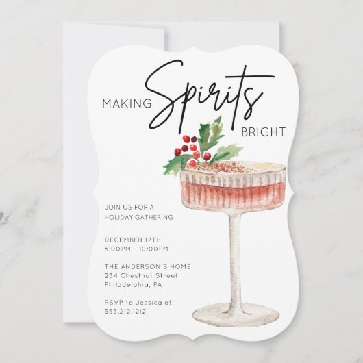 Het maken van Spirits Bright Minimal Christmas Par Kaart (Voorkant)
