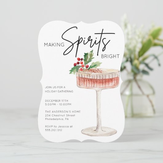 Het maken van Spirits Bright Minimal Christmas Par Kaart (Staand voorkant)
