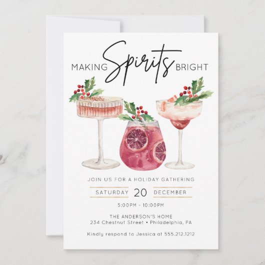 Het maken van Spirits Bright Minimal Christmas Par Kaart (Voorkant)