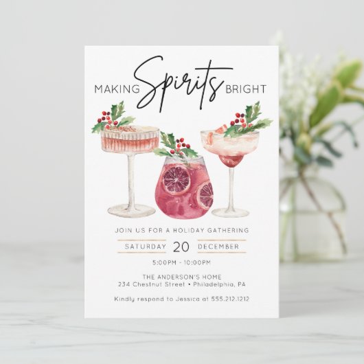 Het maken van Spirits Bright Minimal Christmas Par Kaart (Staand voorkant)