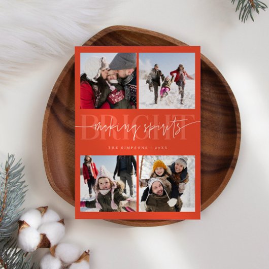 Het maken van Spirits Bright Red Christmas Multi F Feestdagenkaart