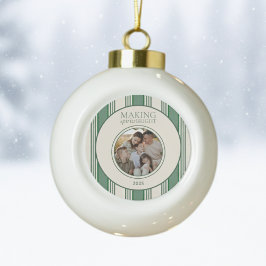 Het maken van Spirits Bright Two Photo Stripe Holi Keramische Bal Ornament