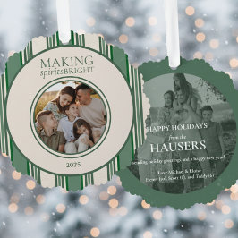 Het maken van Spirits Bright Two Photo Stripe Ornament Kaart